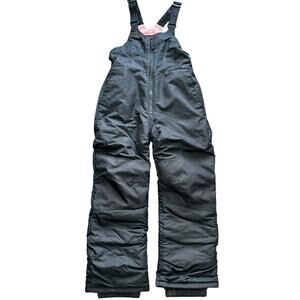 All In Motion Girls Snow Bibs Black Pink Medium 7/8